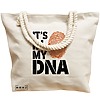 Geanta Canvas Tote pentru femei, model It's in My DNA, 40x51 cm, Bej, BEKZ® 17 model It's in My DNA