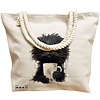 Geanta Canvas Tote pentru femei, model Coffee Addict, 40x51 cm, Bej, BEKZ® 17 model Coffee Addict