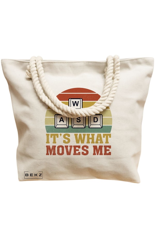 Geanta Canvas Tote pentru femei, model Gamer, 40x51 cm, Bej, BEKZ® 12 model Gamer