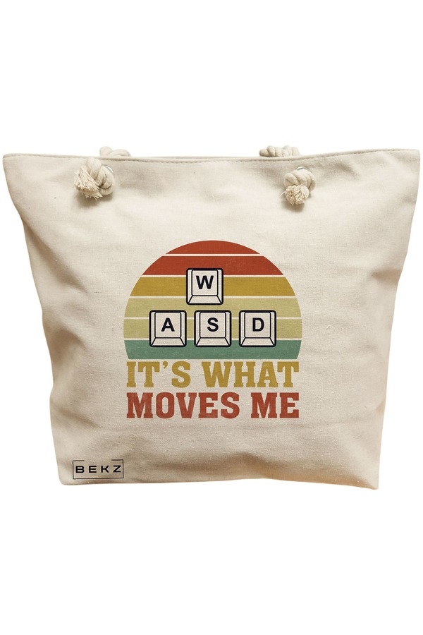 Geanta Canvas Tote pentru femei, model Gamer, 40x51 cm, Bej, BEKZ® 11 Geanta Canvas Tote pentru femei