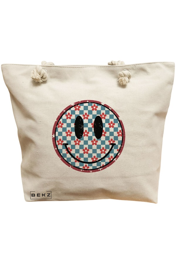 Geanta Canvas Tote pentru femei, model Pattern, 40x51 cm, Bej, BEKZ® 11 Geanta Canvas Tote pentru femei