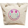 Geanta Canvas Tote pentru femei, model Beach Smile, 40x51 cm, Bej, BEKZ® 16 Geanta Canvas Tote pentru femei