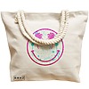 Geanta Canvas Tote pentru femei, model Beach Smile, 40x51 cm, Bej, BEKZ® 17 model Beach Smile