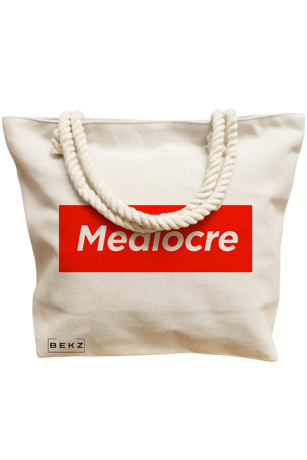 Geanta Canvas Tote pentru femei, model Mediocre, 40x51 cm, Bej, BEKZ® 12 model Mediocre