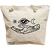 Geanta Canvas Tote pentru femei, model Life in depth, 40x51 cm, Bej, BEKZ® 16 Geanta Canvas Tote pentru femei