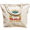 Geanta Canvas Tote pentru femei, model Nothing runs like a corgi, 40x51 cm, Bej, BEKZ® 17 model Nothing runs like a corgi