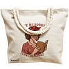 Geanta Canvas Tote pentru femei, model Buy me Books & Leave me Alone, 40x51 cm, Bej, BEKZ® 17 model Buy me Books & Leave me Alone
