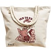 Geanta Canvas Tote pentru femei, model Born to read, Forced to work, 40x51 cm, Bej, BEKZ® 17 model Born to read