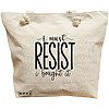 Geanta Canvas Tote pentru femei, model I must resist, I bought it, 40x51 cm, Bej, BEKZ® 16 Geanta Canvas Tote pentru femei