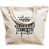 Geanta Canvas Tote pentru femei, model I could give my shopping, 40x51 cm, Bej, BEKZ® 17 model I could give my shopping