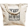 Geanta Canvas Tote pentru femei, model Go ahead use me, over and over again this bag 2, 40x51 cm, Bej, BEKZ® 17 model Go ahead use me