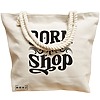 Geanta Canvas Tote pentru femei, model Born to shop, 40x51 cm, Bej, BEKZ® 17 model Born to shop