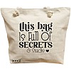 Geanta Canvas Tote pentru femei, model Full of secrects and snacks 2, 40x51 cm, Bej, BEKZ® 16 Geanta Canvas Tote pentru femei