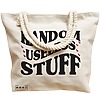 Geanta Canvas Tote pentru femei, model Random useless stuff, 40x51 cm, Bej, BEKZ® 17 model Random useless stuff