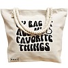 Geanta Canvas Tote pentru femei, model My bag of all my favorite things, 40x51 cm, Bej, BEKZ® 17 model My bag of all my favorite things