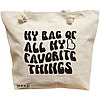Geanta Canvas Tote pentru femei, model My bag of all my favorite things, 40x51 cm, Bej, BEKZ® 16 Geanta Canvas Tote pentru femei