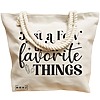 Geanta Canvas Tote pentru femei, model Just a few of my favorite things, 40x51 cm, Bej, BEKZ® 17 model Just a few of my favorite things