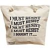 Geanta Canvas Tote pentru femei, model I must restist, 40x51 cm, Bej, BEKZ® 16 Geanta Canvas Tote pentru femei