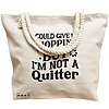 Geanta Canvas Tote pentru femei, model Not a quitter, 40x51 cm, Bej, BEKZ® 17 model Not a quitter