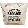 Geanta Canvas Tote pentru femei, model Emotional baggage, 40x51 cm, Bej, BEKZ® 16 Geanta Canvas Tote pentru femei