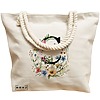 Geanta Canvas Tote pentru femei, Cu litera C in Coronita Florala, 40x51 cm, Bej, BEKZ® 17 Cu litera C in Coronita Florala
