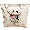 Geanta Canvas Tote pentru femei, Cu litera G in Coronita Florala, 40x51 cm, Bej, BEKZ® 17 Cu litera G in Coronita Florala