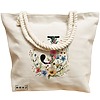 Geanta Canvas Tote pentru femei, Cu litera J in Coronita Florala, 40x51 cm, Bej, BEKZ® 17 Cu litera J in Coronita Florala