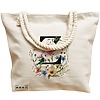 Geanta Canvas Tote pentru femei, Cu litera Z in Coronita Florala, 40x51 cm, Bej, BEKZ® 17 Cu litera Z in Coronita Florala