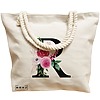 Geanta Canvas Tote pentru femei, Cu litera R si Trandafiri, 40x51 cm, Bej, BEKZ® 17 Cu litera R si Trandafiri