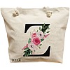 Geanta Canvas Tote pentru femei, Cu litera Z si Trandafiri, 40x51 cm, Bej, BEKZ® 16 Geanta Canvas Tote pentru femei