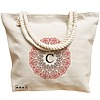 Geanta de Plaja Canvas Tote pentru femei, Cu litera C si Mandala, 40x51 cm, Bej, BEKZ® 17 Cu litera C si Mandala