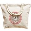Geanta Canvas Tote pentru femei, Cu litera A si Mandala, 40x51 cm, Bej, BEKZ® 17 Cu litera A si Mandala