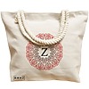 Geanta Canvas Tote pentru femei, Cu litera Z si Mandala, 40x51 cm, Bej, BEKZ® 17 Cu litera Z si Mandala