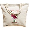 Geanta Canvas Tote pentru femei, Cu litera Y Rose Gold si Trandafiri, 40x51 cm, Bej, BEKZ® 17 Cu litera Y Rose Gold si Trandafiri