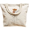 Geanta Canvas Tote pentru femei, Flower Lady 2, 40x51 cm, Bej, BEKZ® 17 Flower Lady 2