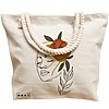 Geanta Canvas Tote pentru femei, Flower Lady 7, 40x51 cm, Bej, BEKZ® 17 Flower Lady 7