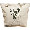Geanta Canvas Tote pentru femei, Flower Lady 10, 40x51 cm, Bej, BEKZ® 16 Geanta Canvas Tote pentru femei