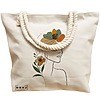 Geanta Canvas Tote pentru femei, Flower Lady 11, 40x51 cm, Bej, BEKZ® 17 Flower Lady 11