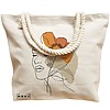 Geanta Canvas Tote pentru femei, Flower Lady 12, 40x51 cm, Bej, BEKZ® 17 Flower Lady 12