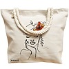 Geanta Canvas Tote pentru femei, Flower Lady 13, 40x51 cm, Bej, BEKZ® 17 Flower Lady 13