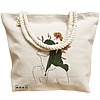 Geanta Canvas Tote pentru femei, Flower Lady 14, 40x51 cm, Bej, BEKZ® 17 Flower Lady 14