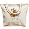 Geanta Canvas Tote pentru femei, Flower Lady 16, 40x51 cm, Bej, BEKZ® 17 Flower Lady 16