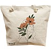 Geanta Canvas Tote pentru femei, Flower Lady 18, 40x51 cm, Bej, BEKZ® 16 Geanta Canvas Tote pentru femei