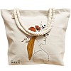 Geanta Canvas Tote pentru femei, Flower Lady 20, 40x51 cm, Bej, BEKZ® 17 Flower Lady 20