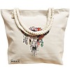 Geanta Canvas Tote pentru femei, Cu Design Floral, 40x51 cm, Bej, BEKZ® 17 Cu Design Floral