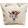 Geanta Canvas Tote pentru femei, Cu Design Floral, 40x51 cm, Bej, BEKZ® 16 Geanta Canvas Tote pentru femei