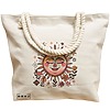 Geanta Canvas Tote pentru femei Happy Sun, 40x51 cm, Bej, BEKZ® 17 40x51 cm
