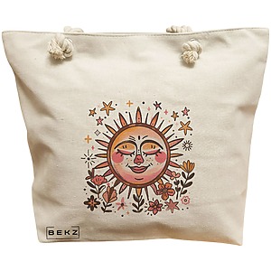 Geanta Canvas Tote pentru femei Happy Sun