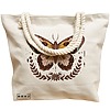 Geanta Canvas Tote pentru femei Brown Butterfly, 40x51 cm, Bej, BEKZ® 17 40x51 cm
