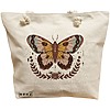 Geanta Canvas Tote pentru femei Brown Butterfly, 40x51 cm, Bej, BEKZ® 16 Geanta Canvas Tote pentru femei Brown Butterfly